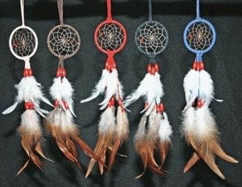 Miniature Dreamcatcher with Beads & Feathers 15-inch, 1-pc in Random Color
