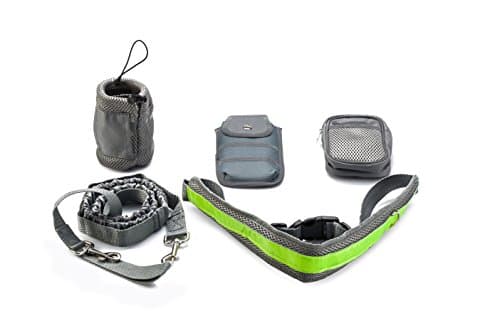 Covenov Elastic Belt Strap Waist Traction Rope Pets Leash Running Leash for Pets Dog Lead Rope with Water Bottle Holder + Dog Treats Bag