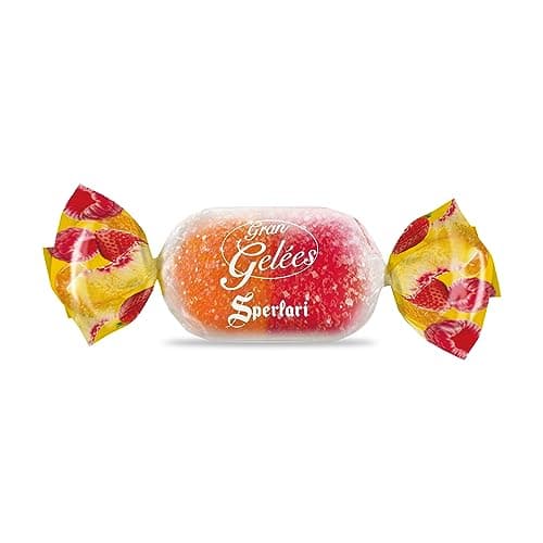 Sperlari Candies Gran Duetto Orange, Peach and Raspberry, Italian Fruits, Nectar, Jelly, Sweets - Gluten Free, No Artificial Dyes, Individually Wrapped Gummies - Fruit Gummies