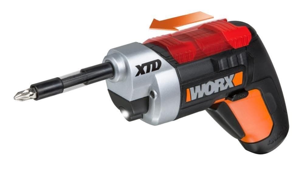 Worx WX252L 4V XTD Xtended Reach Cordless Screwdriver, Red