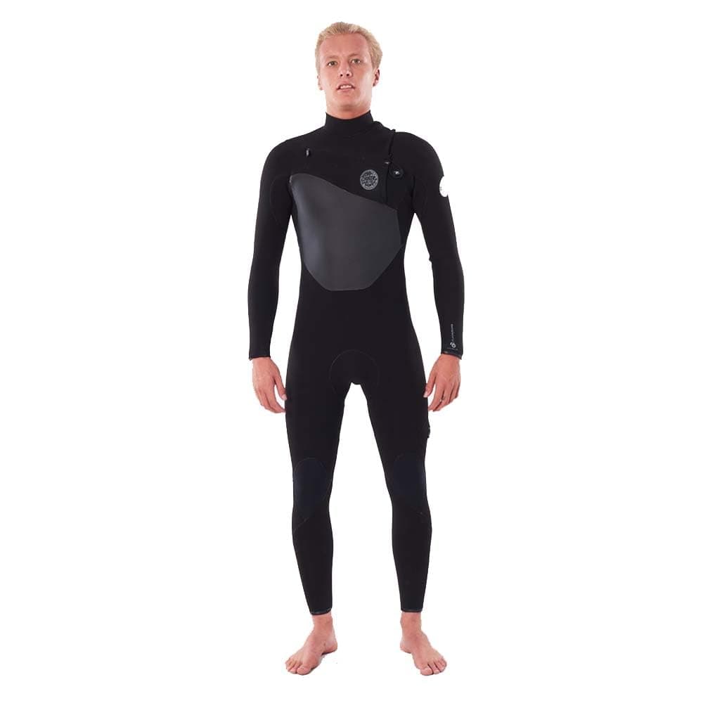 Mens Flashbomb 3/2mm Chest Zip Wetsuit - Black - Easy Stretch Lightweight Flash Lining