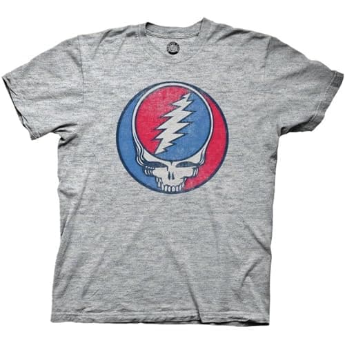 Ripple Junction Grateful Dead Men's Short Sleeve T-Shirt Steal Your Face Distressed Stealie Vintage SYF Officially Licensed