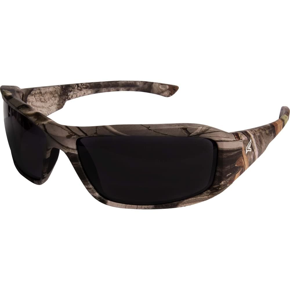 TXB216CF Brazeau Polarized Wrap-Around Safety Glasses, Anti-Scratch, Non-Slip, UV 400, Military Grade, ANSI/ISEA & MCEPS Compliant, 5.04" Wide, Forest Camo Frame/Smoke Lens