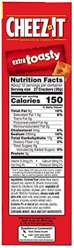 Cheez-It, EXTRA TOASTY, NEW FLAVOR! Baked Snack Crackers 12.4oz. 4 pack