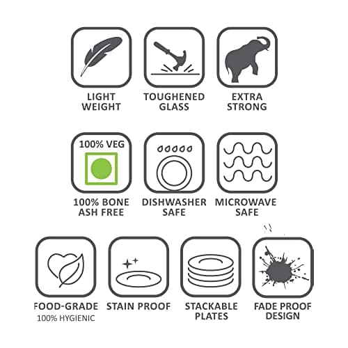 Larah by BOROSIL Chrys Red Set of 4 Mixing & Serving Bowls with Lids, Microwave Safe (500 ml, 750 ml, 1 L & 1.5 L), Toughened Opal Glass, for Serving, Re-Heating & Mixing