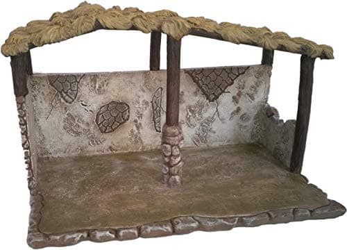 Faithful Treasure Christmas Nativity Stable, Exclusively Designed and Hand Painted Polyresin Nativity Scene Shed (Inside Dimensions: 6" high x 6.5" deep x 11" Wide)