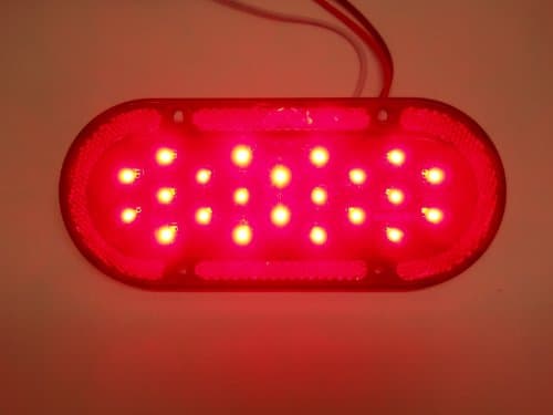 Command Electronics (2) Red 22 LED 7.5" Oval Stop Turn Brake Tail Lights/Reflective Flange Mount
