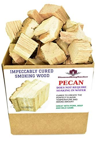 DiamondKingSmoker Smoking Wood Chunks 100% All Natural Barbecue Smoker Chunks for Grilling and BBQ | Large Cut Smoker Chips | Season Air-Dried for Premium Flavor Profile (Pecan, 28 lbs)