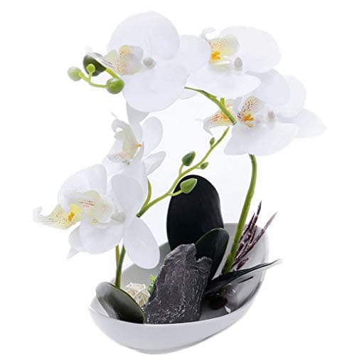 GXLMII Artificial Flowers Bonsai Lifelike Real Touch Arrangement Phalaenopsis Silk Orchid Wedding Party Home Centerpiece Décor