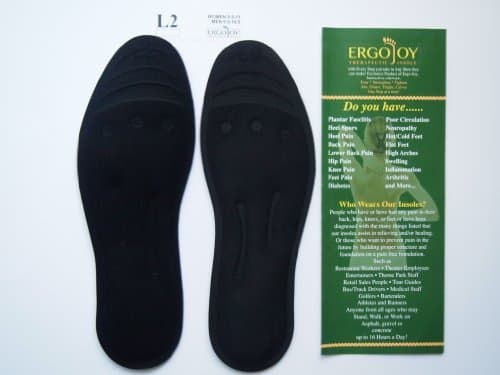 ErgoJoy Therapeutic Gel Insoles LARGE 2 - Women's Shoe Size 9.5-11, Men's Shoe Size 9.5-10.5 +3 YEAR WARRANTY