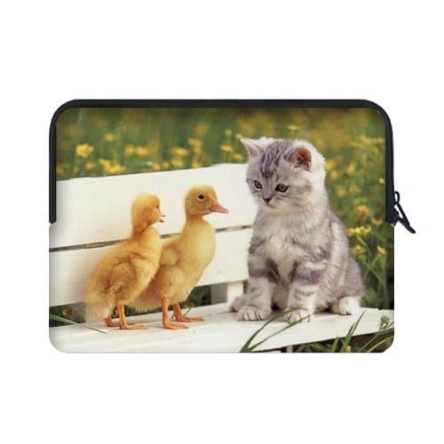 Hipster Cat Water Resistant Neoprene Laptop Sleeve15.4 15.6 Inch Notebook Computer Bag Case Cover(Twin Sides)