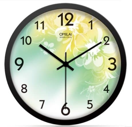 Gardenesque Round 12-inch Quiet Wall Clock - White Reverie