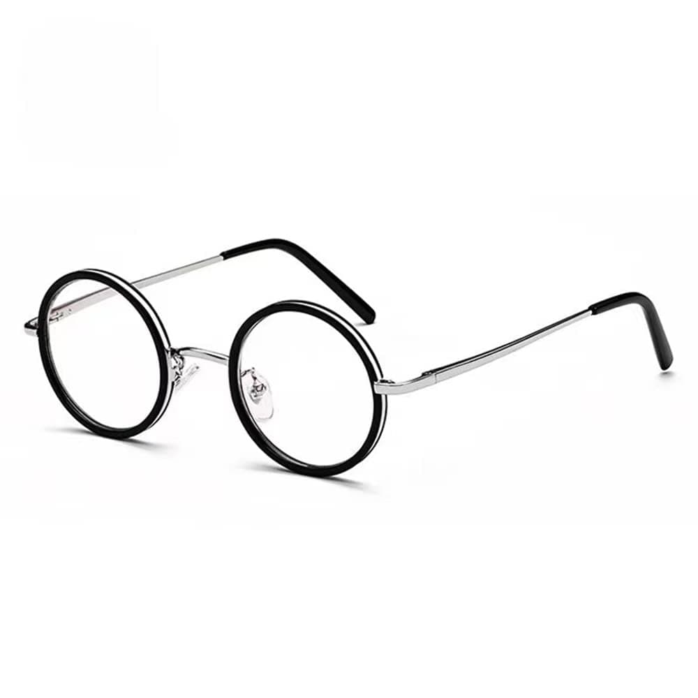 Vintage Round Metal Frame Reading Glasses With Spring Hinge,Eye Protection
