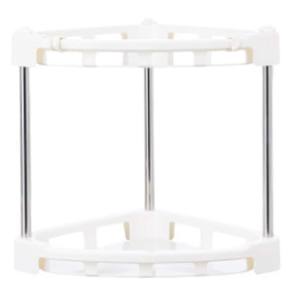 Mehousa 2-Tier Corner Storage Organizer Shelf I Best Kitchen Spice Rack, Makeup/Cosmetics Counter Organizing Stand, Bathroom Organizer with Extra-Sturdy Construction (Off White) (2-Tier)