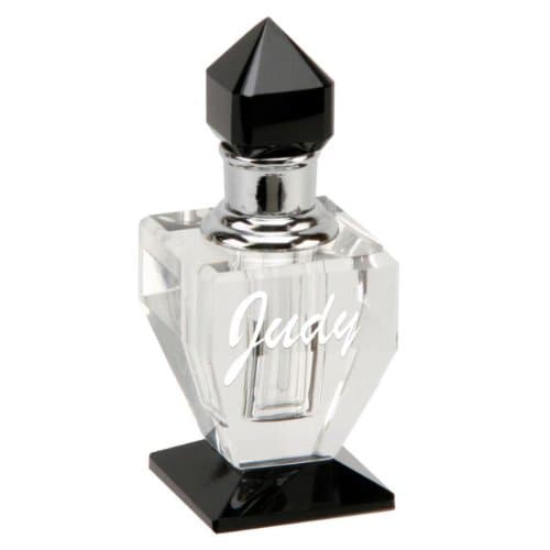Personalised Black and Clear Crystal Effect Ladies Perfume Bottle Engraved Free - Enter Your Own Custom Text
