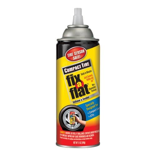 Fix-A-Flat 12 oz Aerosol Tire Inflator seals punctures and inflates the tire in seconds without the need for a jack (Tire Sensor Safe) Pack of 2