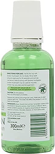 Sarakan Anti-Plaque Mouthwash (300 ml) | Formulated to Reduce Plaque and Tartar | Alcohol Free | Fluoride Free | Vegan (300 ml (Pack of 6))