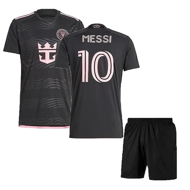 RJM Messi 10 Home Boys Miami Football Jersey with Shorts (Kids, Boys & Mens)