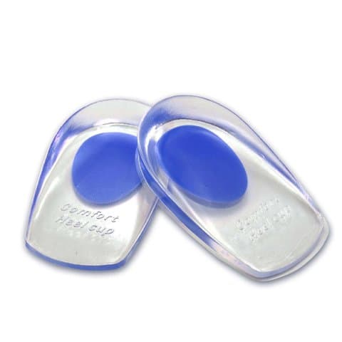 Gel Heel Cups Plantar Fasciitis Inserts Pads for Bone Spurs Pain Relief Best Orthotic Treatment Insoles Sore Bruised Feet Massage Inserts Cushions (Blue, Large for 8"-13")