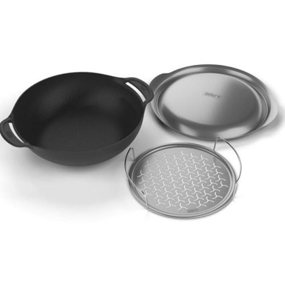 Weber 8856 Cast Iron Gourmet BBQ Wok System + Steam 40.5 x 35.2 x 14 cm Black