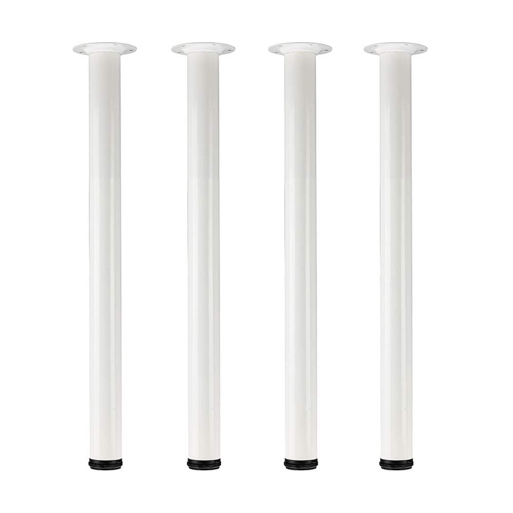 QLLY 28 inch Adjustable Tall Metal Desk Legs, Office Table Furniture Leg Set, Set of 4 (White)