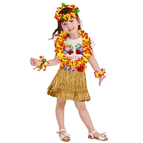 30cm 6pcs/ Set Hawaiian Grass Skirt Performance Costume for Girls