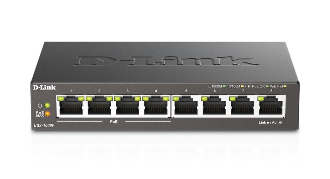 D-Link DGS-1008P Ethernet Switch - 8 Port - 4 4 x 10/100/1000Base-T - 10/100/1000Base-T - Power Over Ethernet