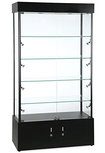 Rectangular Halogen Lighted Tower Display Showcase 40W x 18D x 73H Inches