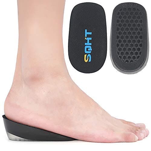 SQHT Men and Women Height Increase Insoles Gel Shoe Heel Lift Inserts & Pads, Achilles Tendon Cushion Cups Large (1.4in Height)