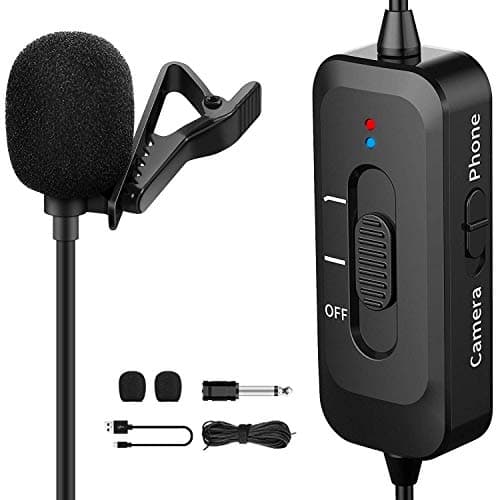 Professional Lavalier Microphone for iPhone, Lavalier Lapel Microphone with USB Charging, Omnidirectional Lapel Mic with Noise Reduction for Android Smartphone,Video, YouTube, Vlogging