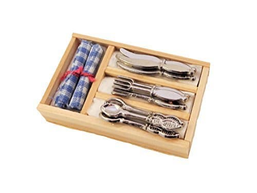 Melody Jane Dollhouse Cutlery & Napkins in Tray Kitchen Dining Accessory 1:12