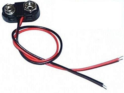 5pack 9v Battery Clips with Bare Leads by Maker Supply