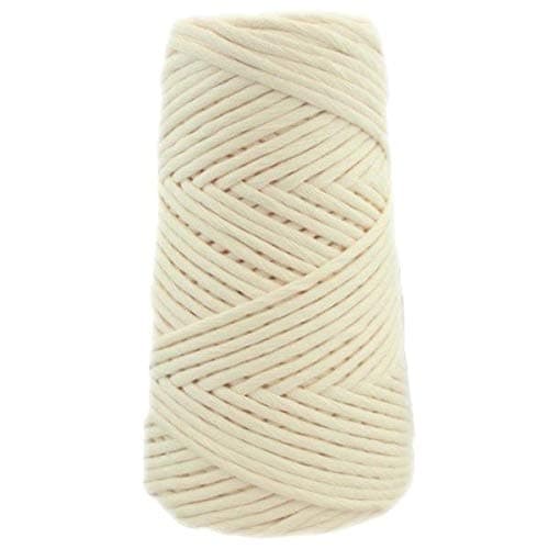 GANXXET Organic Combed Cotton Cone 4MM - Weaving Cotton Cone, Crochet Cotton Cone, Macrame Cotton Cone (Off-White)