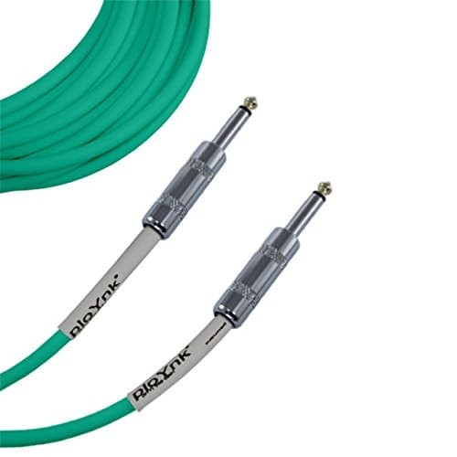 Ploynk 1/4 to 1/4 mono TS Instrument Straight Patch Cable 30 FT foot long Green
