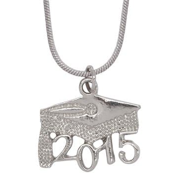 Class of 2015 Graduation Cap Pendant with Necklace
