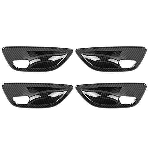 Cuque Inner Door Bowl Cover 4 Pcs Carbon Fiber Style ABS Plastic Car Interior Door Handle Bowl Trim Décor Decoration for 5er 5 Series F10 2011 2012 2013 2014 2015 2016