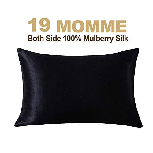 Ethereal Lomoer 100% Natural Pure Silk Pillowcase for Hair and Skin, Both Side 19mm, Hypoallergenic, 600 Thread Count, Hidden Zipper Design (Standard, Pink)