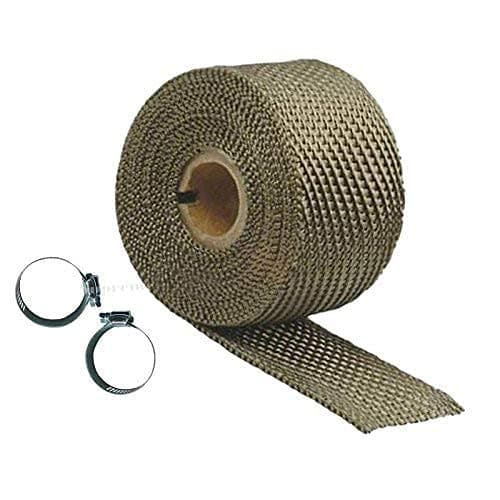Supremechoice Bike Bullet Slinecer Wrap With Clamp Heat Shield Bike Exhaust Silencer Wrap 3 Meter Golden for Royal Enfield Classic Chrome