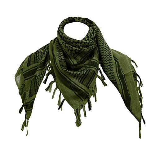 100% Cotton Military Shemagh Tactical Desert Keffiyeh Scarf Wrap Green