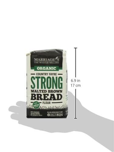 Marriages Organic Country Fayre Strong Malted Brown Bread Flour 1 kg (Pack of 6)