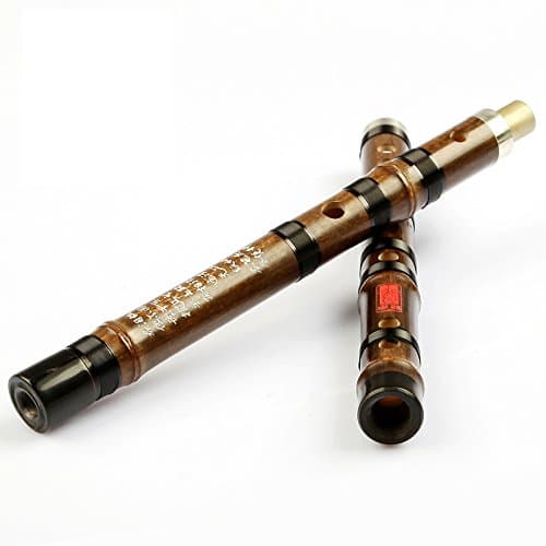 OrientalMusicSanctuary Black Bamboo (Purple Bamboo) Dizi Flute for Advanced Performers (Key of C)