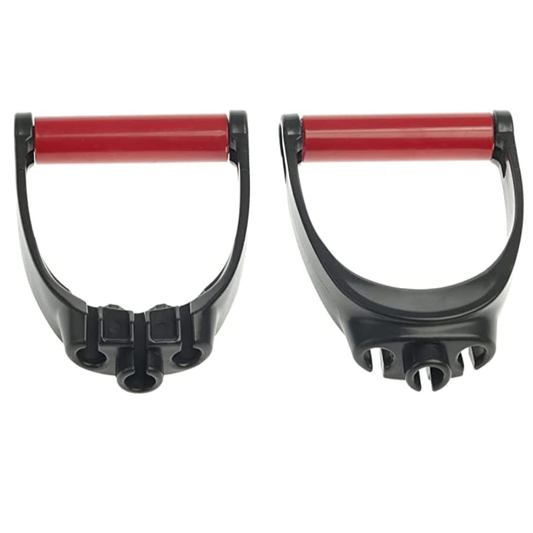 Lifeline Triple Grip Handles Fit Up to Three Resistance Cables for Continuous Muscle Tension Training, Black/Red