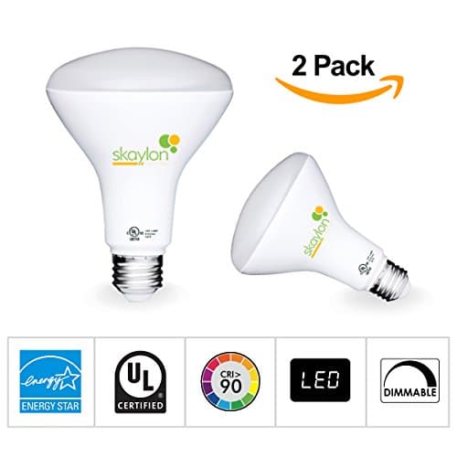 Skaylon Lighting Dimmable LED BR20 Light Bulb- Energy Star 50W Equivalent CRI80 LED Lights-500 Lumens, 3000K Energy Efficient LED House Bulb For Bedroom, Bathroom, Kitchen, Dining-Room (2 Pack, 3000K)