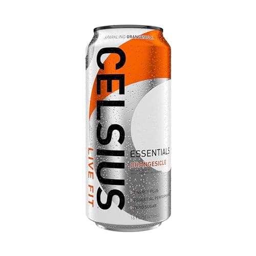 CELSIUS ESSENTIALS, Sparkling Orangesicle, Performance Energy Drink 16 Fl Oz (Pack of 12)