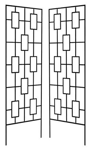 Panacea 84447 Contemporary Trellises, Black, 78" H, Set of 2 – Tall Modern Metal Trellises for Climbing Plants, Geometric Outdoor Garden Trellis with Durable Steel Construction