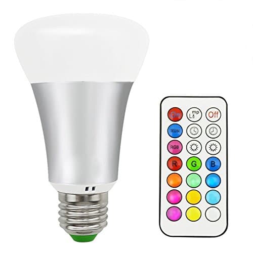 Vigotech 10W E27 RGBW LED Bulb 12 Color Changing with IR Remote Control, for Home Decoration/Bar/Party/KTV Mood Ambiance Lighting