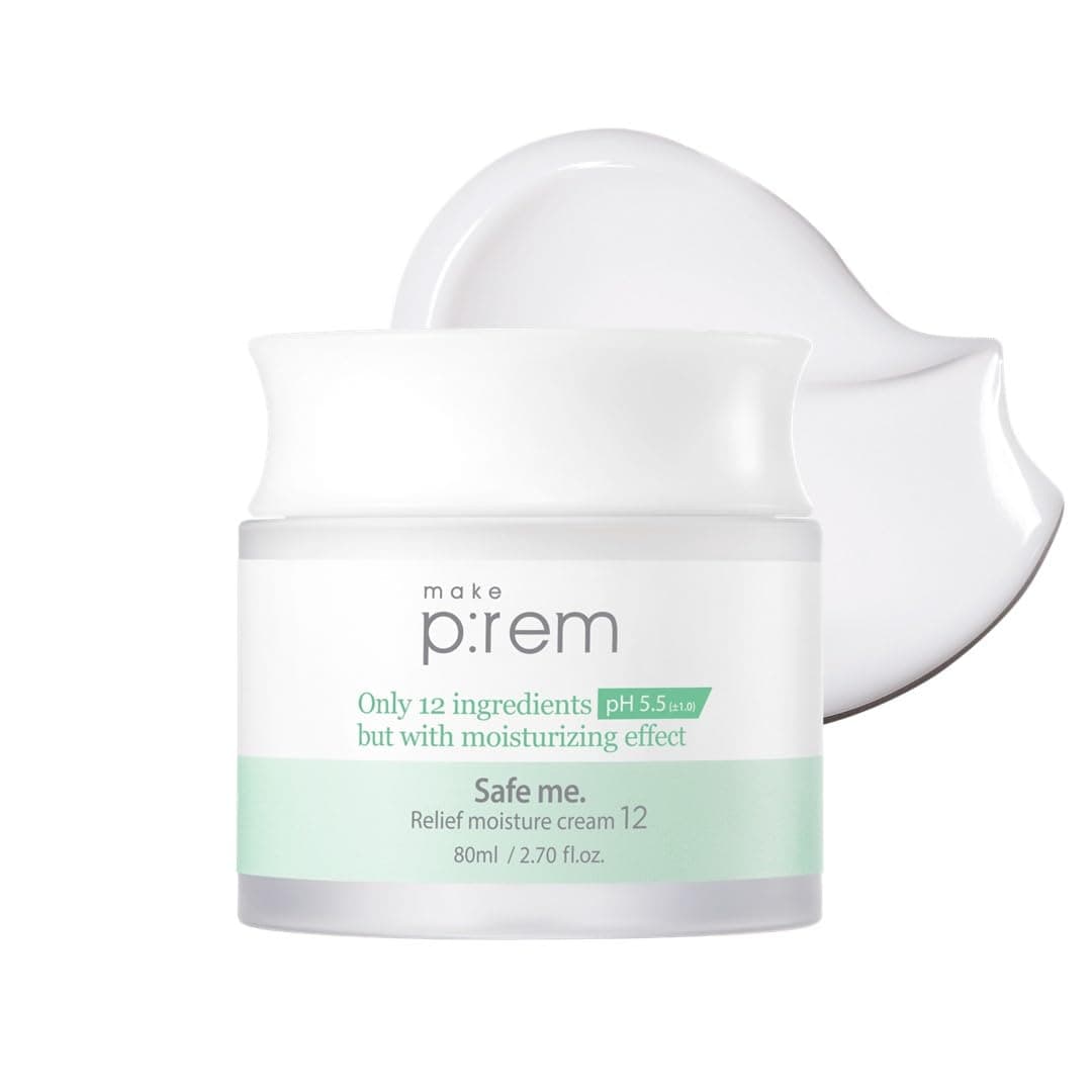 MAKE P:REM Safe Me. Relief Moisture Cream 12, Clinically Proven 48-Hour Hydration, Minimal Ingredients, EWG Green, Korean Skin Care, 2.70 fl.oz. (80ml)