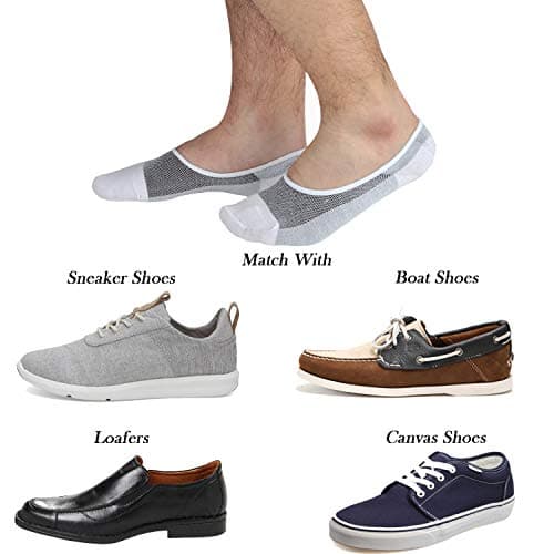 Jormatt Genuine Mens No Show Socks,Loafer Sneakers Low Cut Cotton Socks With Non Slip Grips