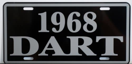 1968 68 Dodge Dart Metal License Plate 6x12 Tag 170 270 GT GTS Swinger Slant Six 273 318 340 Hot Rod Muscle Car Classic Custom Museum Collection Novelty Gift