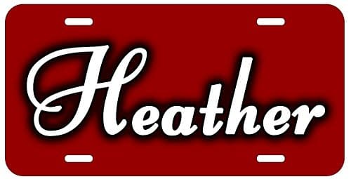 Top Craft Case Personalized Name on License Plate - Red White Fancy Custom Auto Car Tag